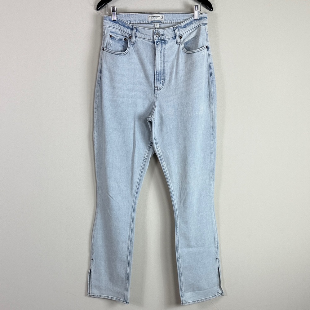 Abercrombie & Fitch Curve Love Slim Straight Ultra High Rise Ankle Slit Jeans 29
